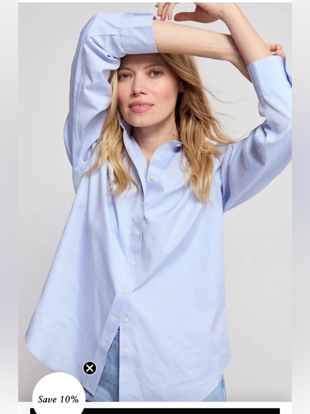 NWT The Jet Set Boyfriend Shirt in Blue Dawn - Picture 4 of 15
